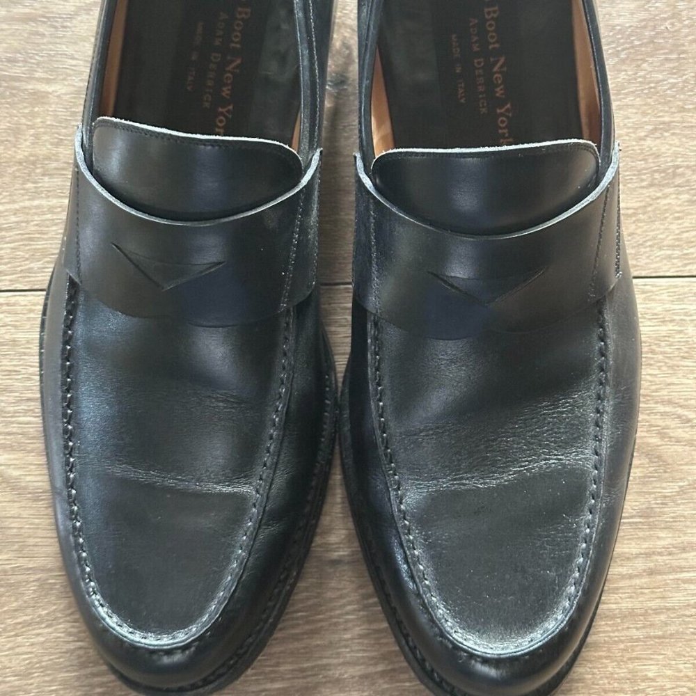To Boot New York Size 8.8 US Made In Italy Black Calf Leather Slip On Shoes